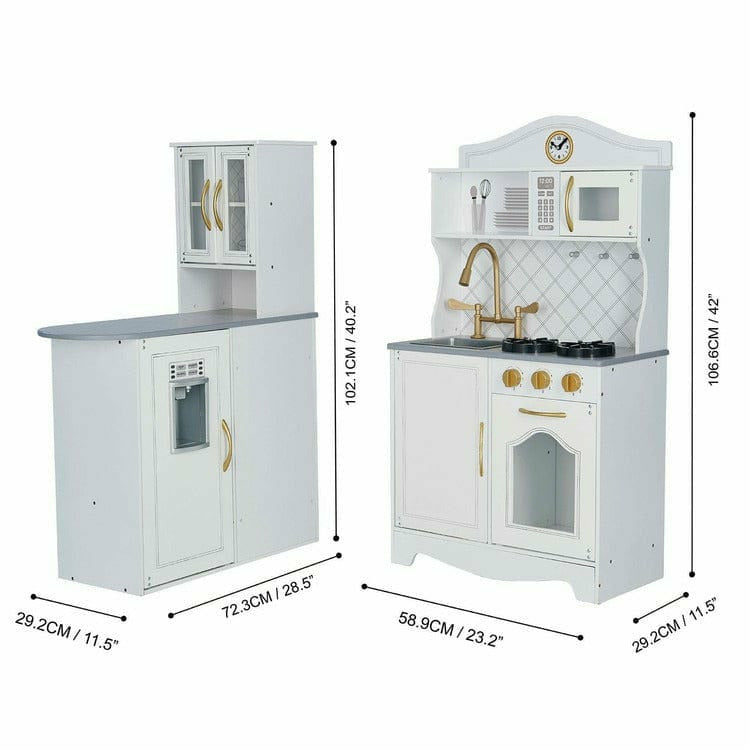 Little Chef Upper East Retro Play Kitchen - White / Gold