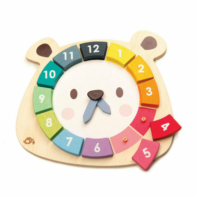 Wooden Bear Colors Clock