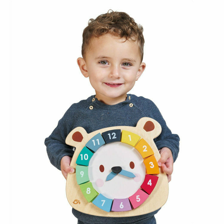 Wooden Bear Colors Clock