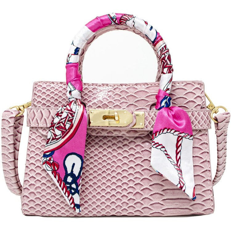 Crocodile Scarf Handbag - Pink