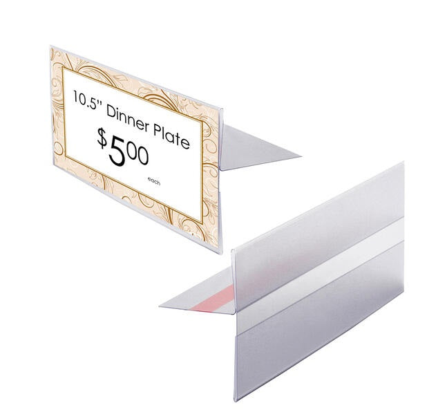 Slim Sign Protectors Sign Holders for Wood Shelves-5.5