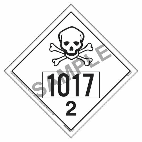 JJ Keller 1017 Placard - International Division 2.3 Toxic Gas