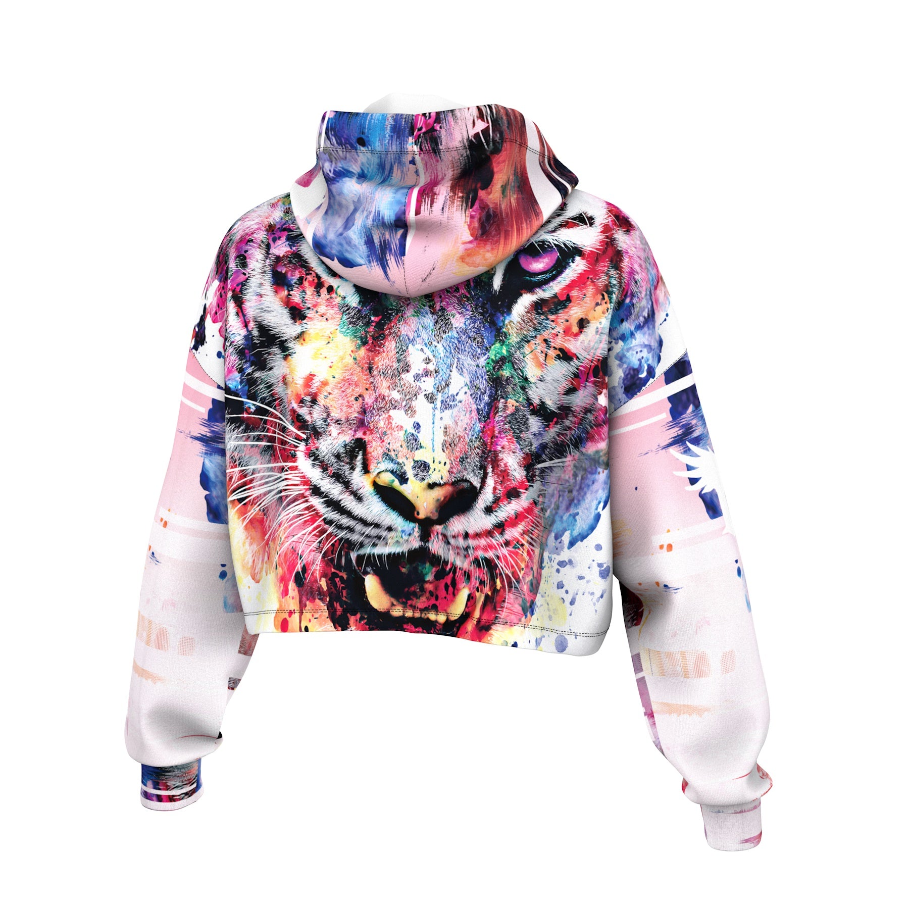 Aquarelle Tiger Cropped Hoodie