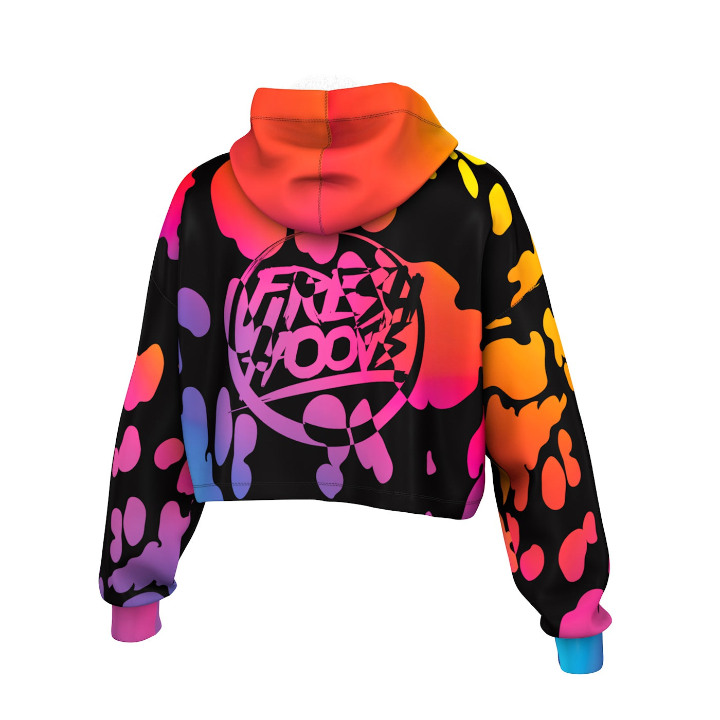 Rainbow Cow Cropped Hoodie