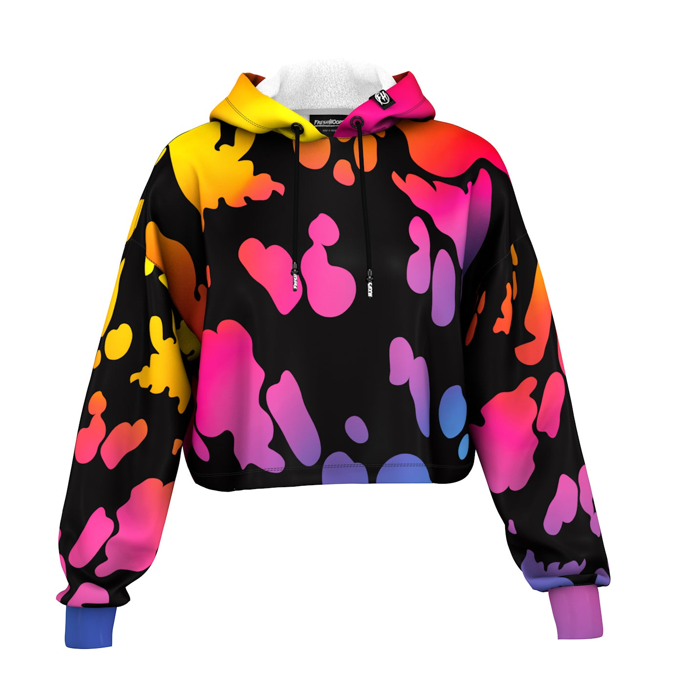 Rainbow Cow Cropped Hoodie