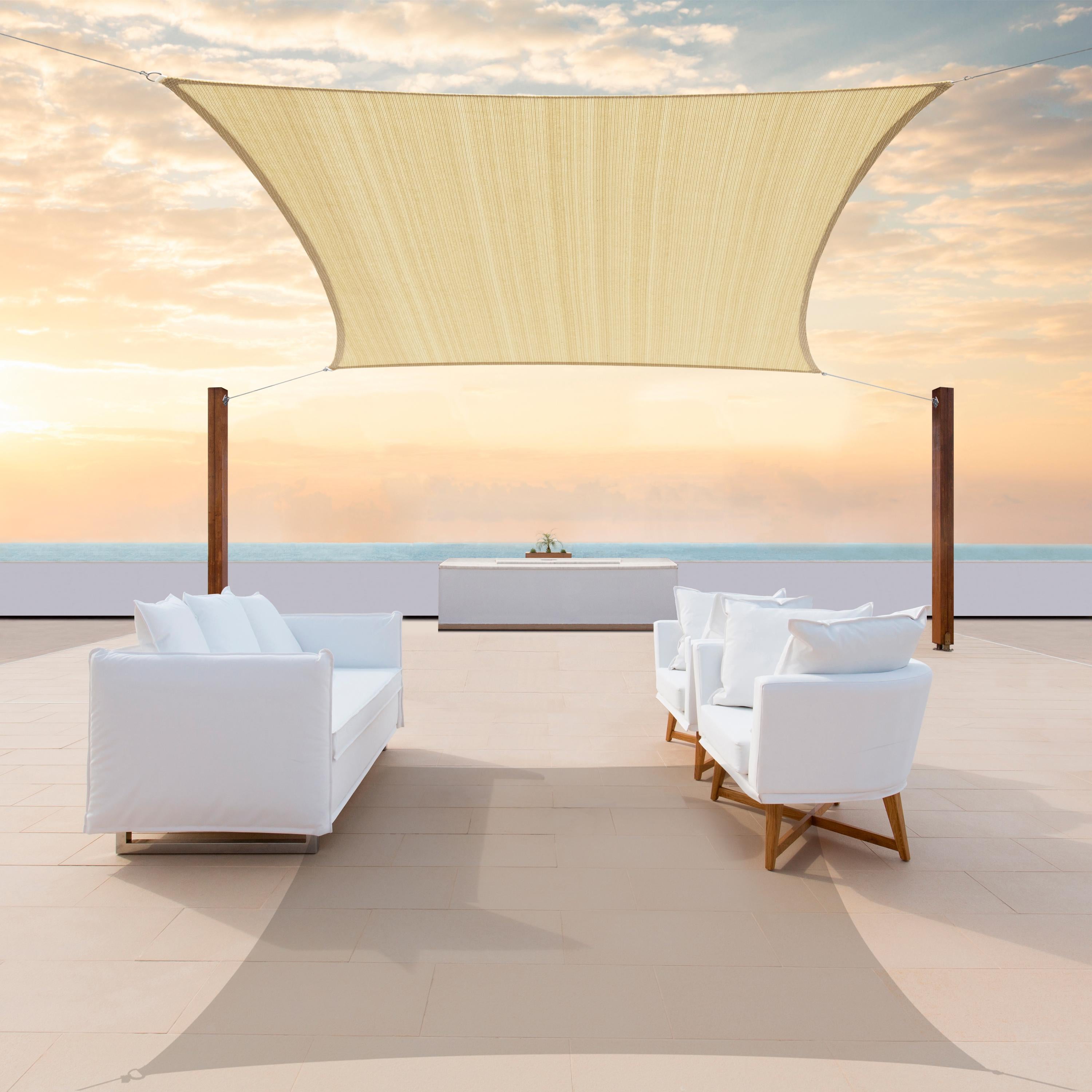  Rectangle Sun Shade Sail Canopy, Commercial Grade, 14 Sizes, 7 Colors 