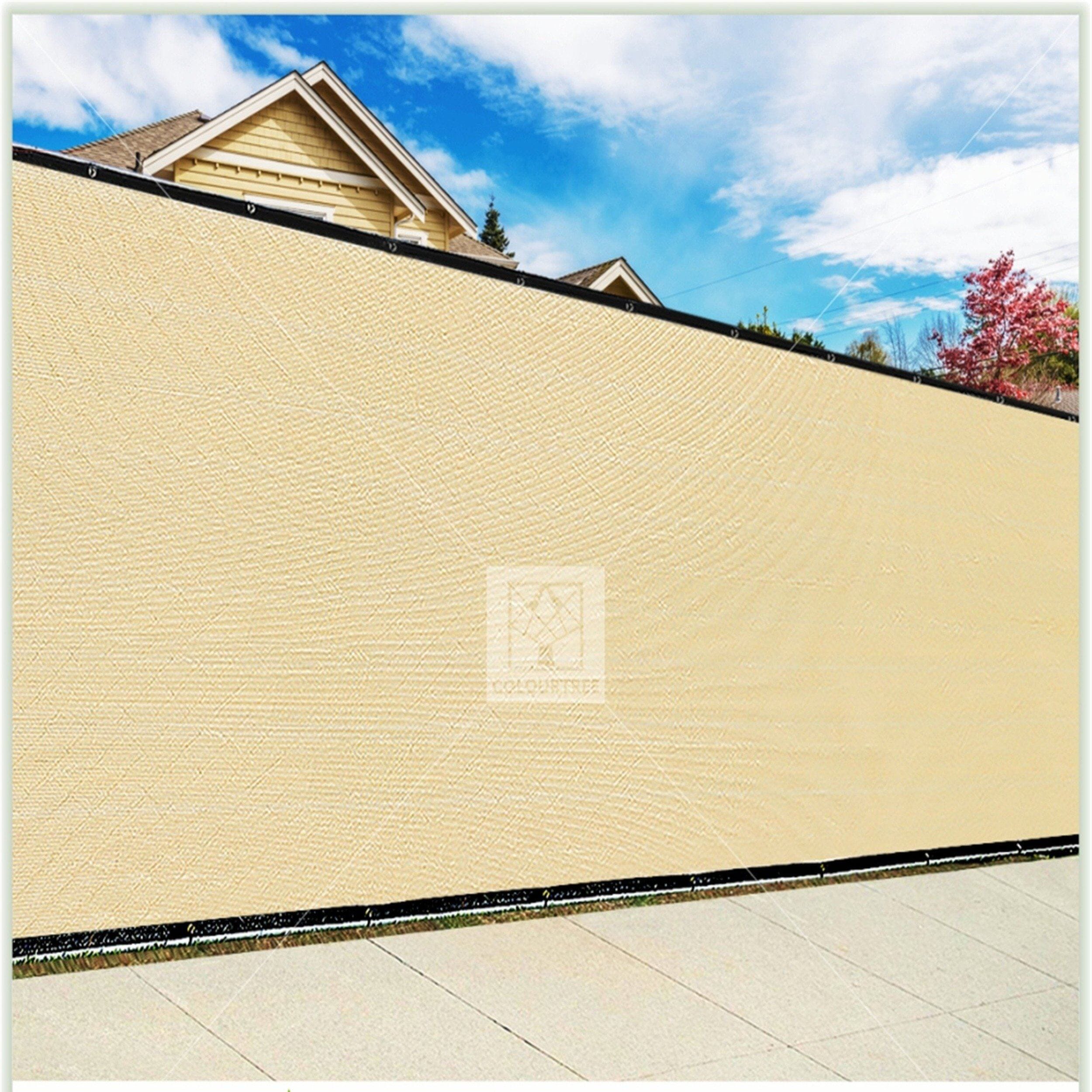  Fence Outdoor Privacy Screen Cover Windscreen with Heavy Duty Brass Grommets, Commercial Grade - 170 GSM | 6 Colors 