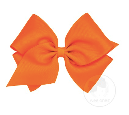 Mini King Classic Grosgrain Hair Bow - Orange