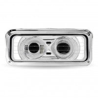 Chrome Heated Universal LED Projector Headlight Assembly with Optional Backlit Auxiliary