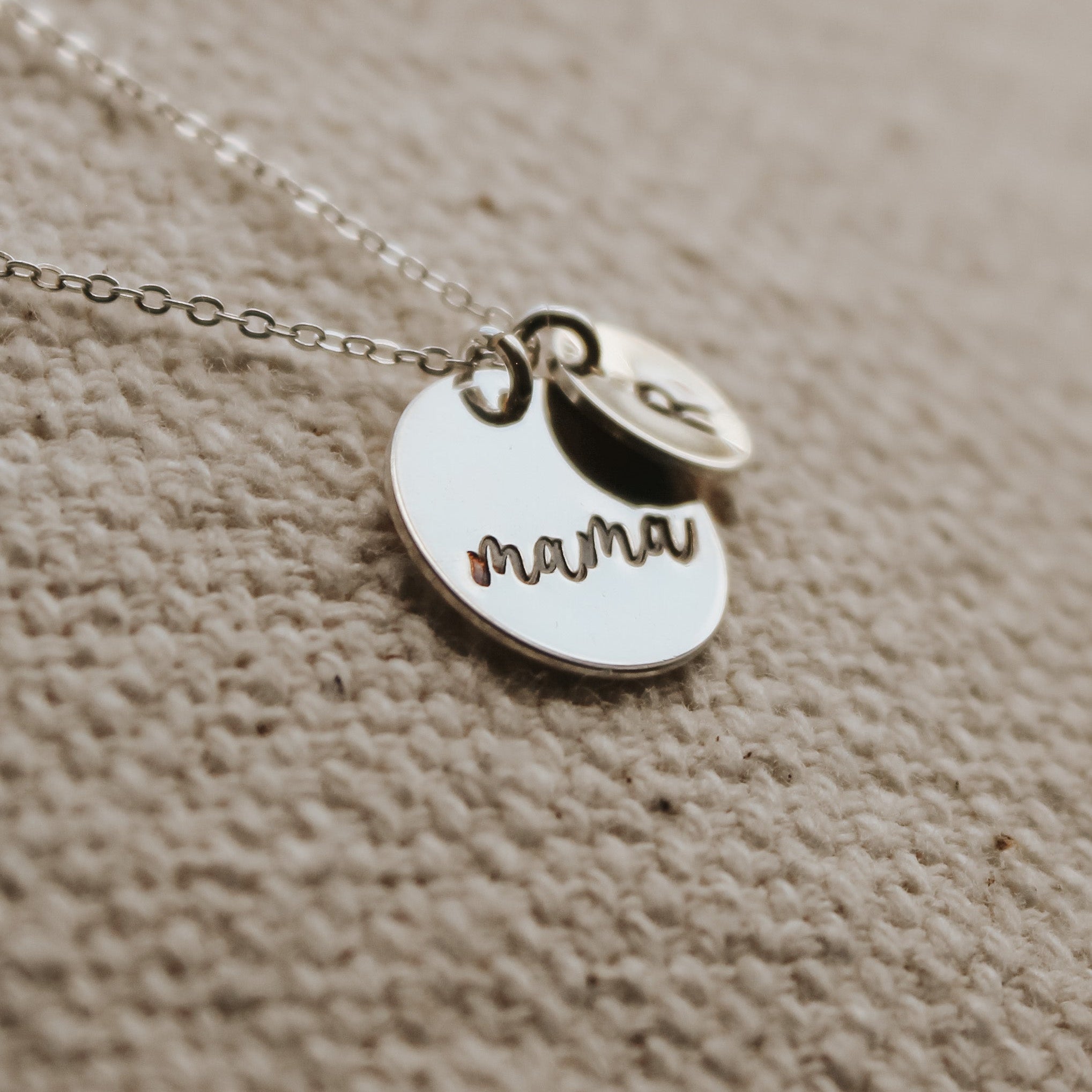 Mama Script Initial Necklace