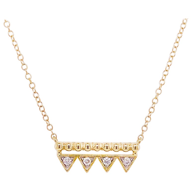 Diamond Triangle Bar Necklace
