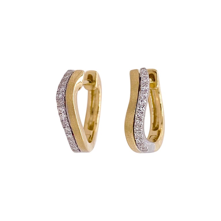 Diamond & Gold Huggie Earrings