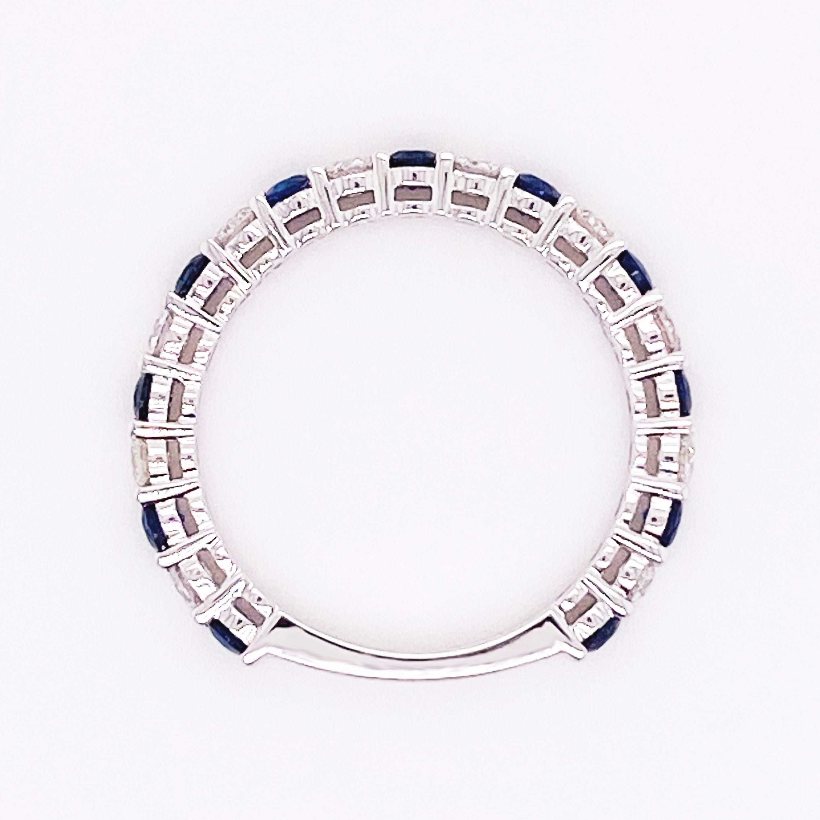 Blue Sapphire Diamond Stackable Ring