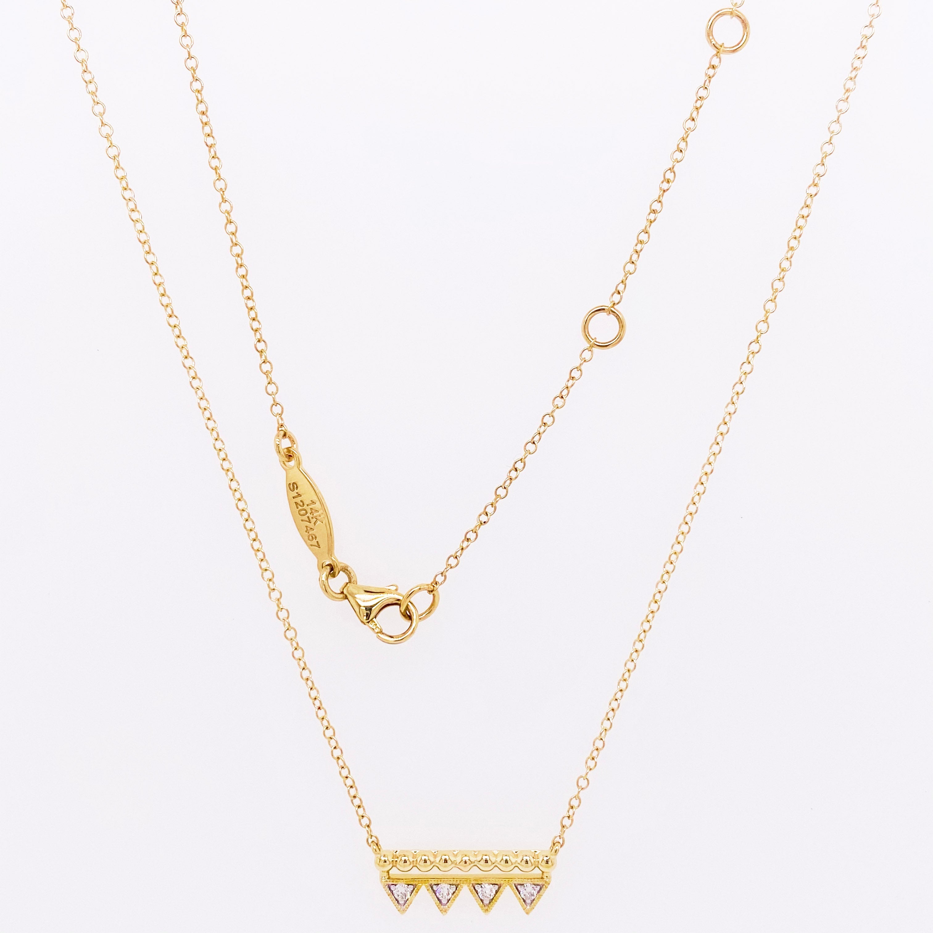 Diamond Triangle Bar Necklace