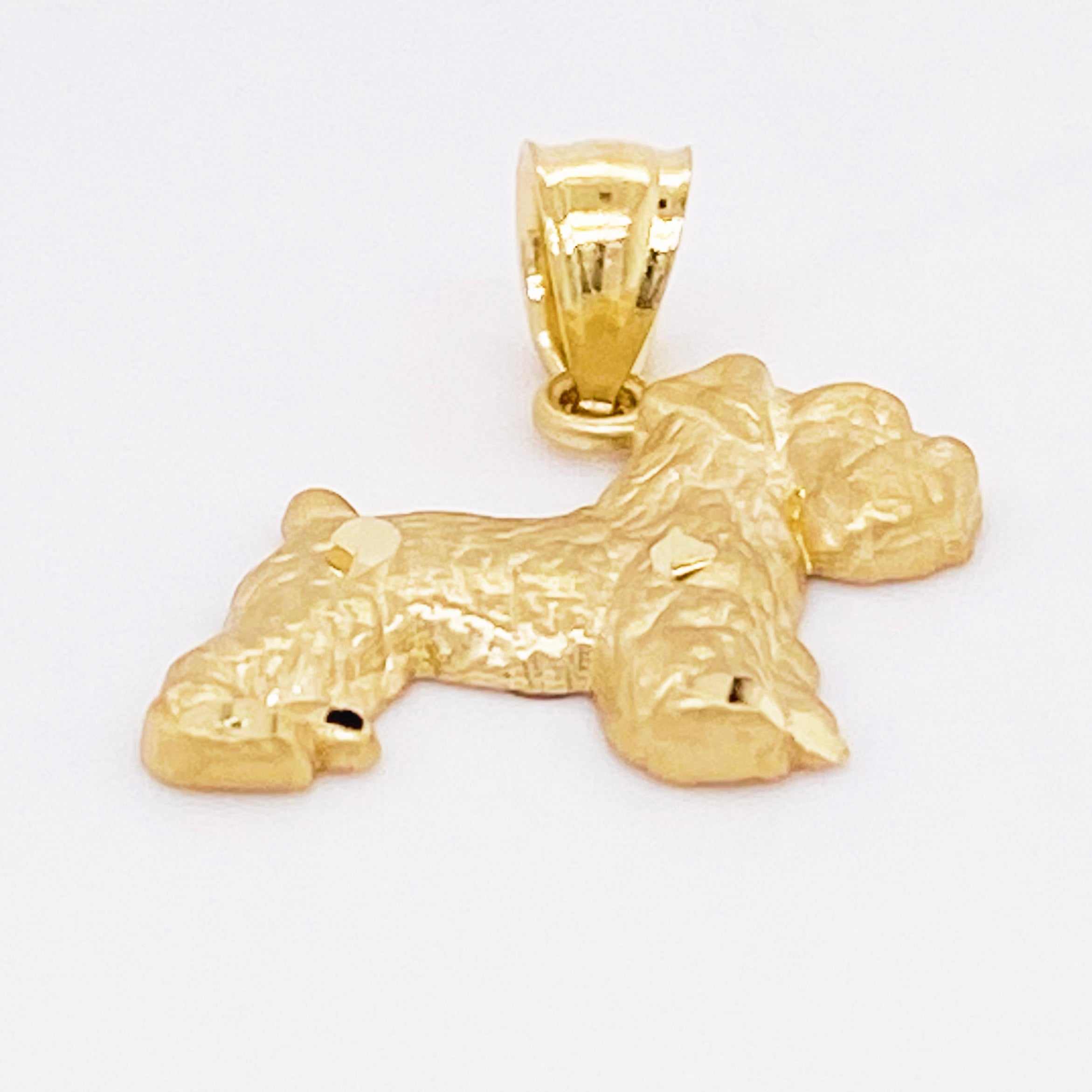 Schnauzer Dog Pendant in 14K Gold
