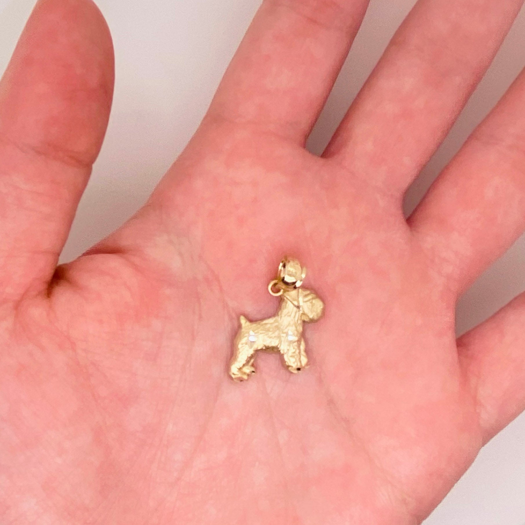 Schnauzer Dog Pendant in 14K Gold