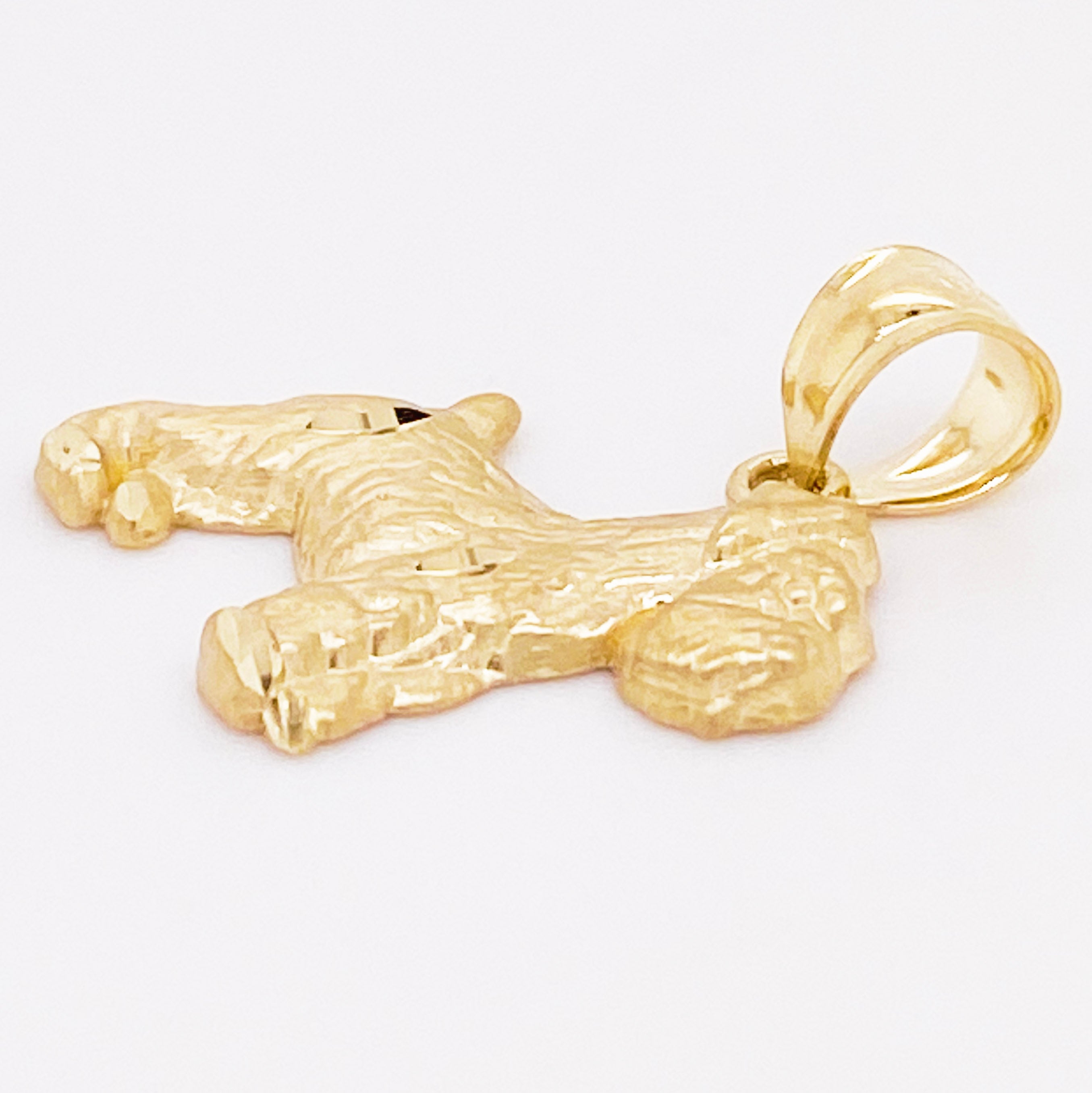 Schnauzer Dog Pendant in 14K Gold