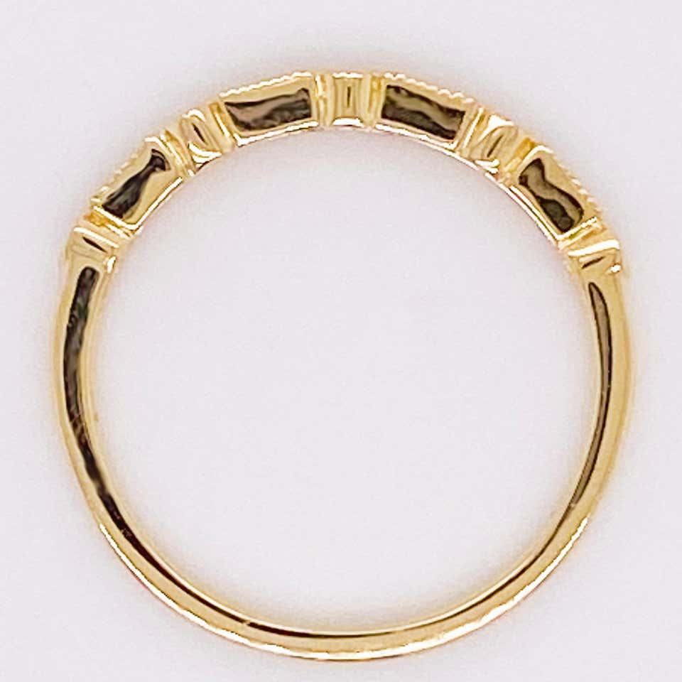 Diamond Baguette Millgrain Ring