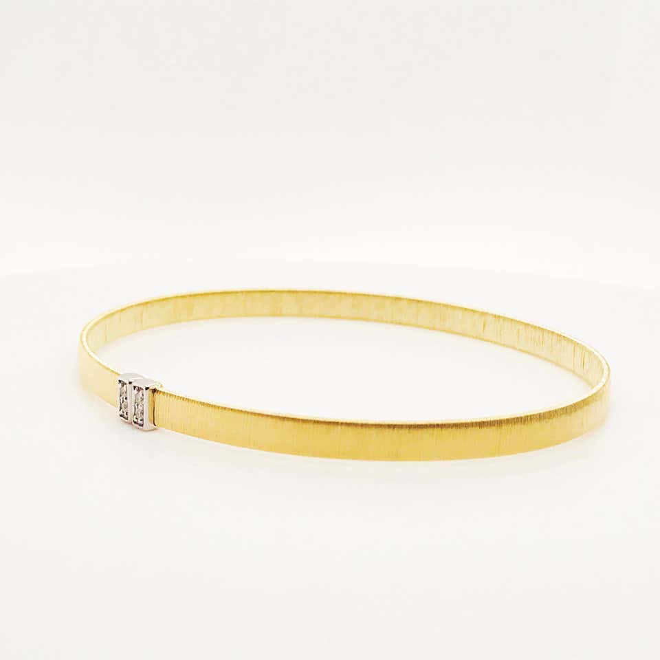 Diamond Satin Bangle Bracelet