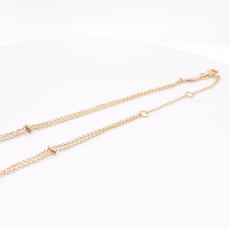 Two Strand Diamond Bar Necklace