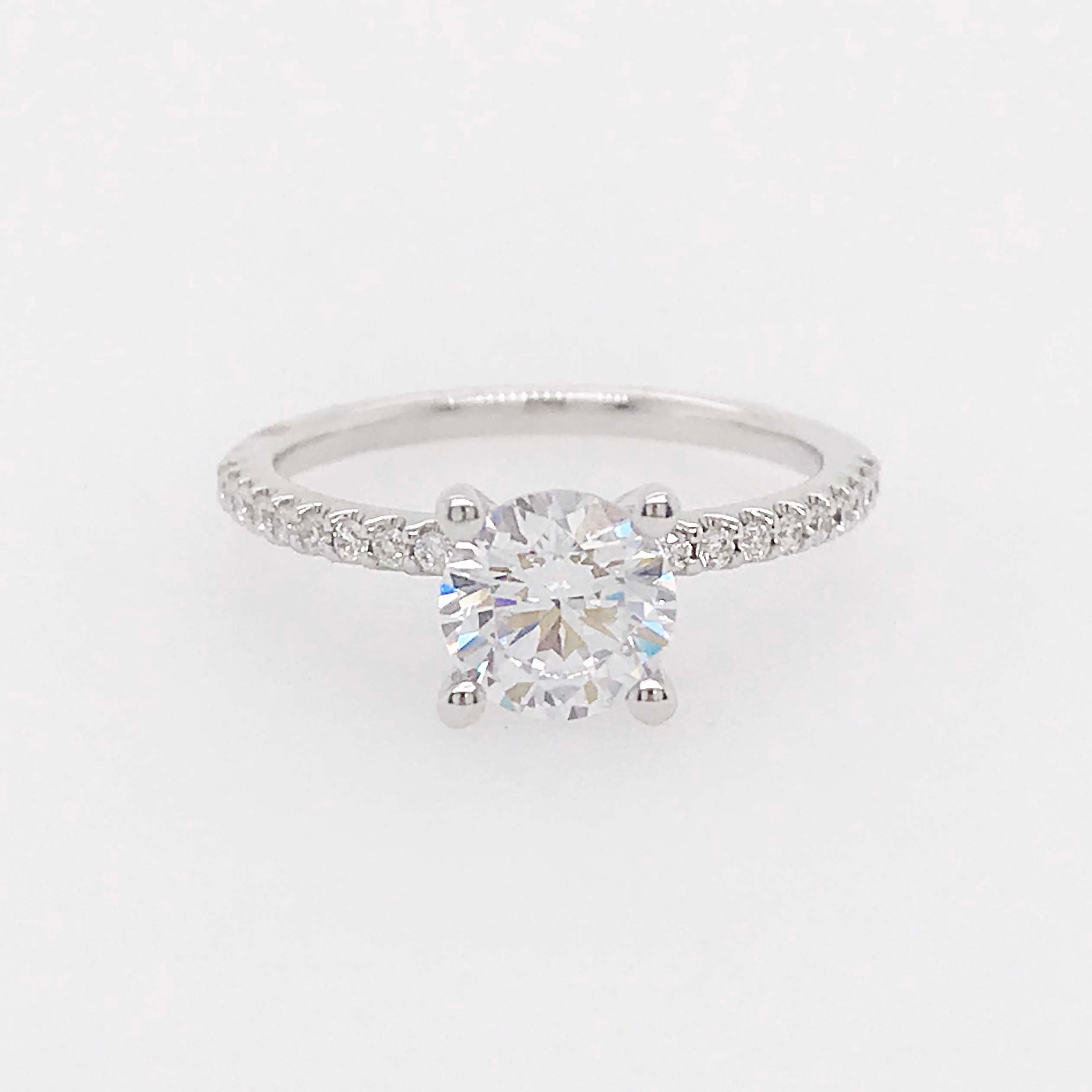 Diamond Straight Line Engagement Ring