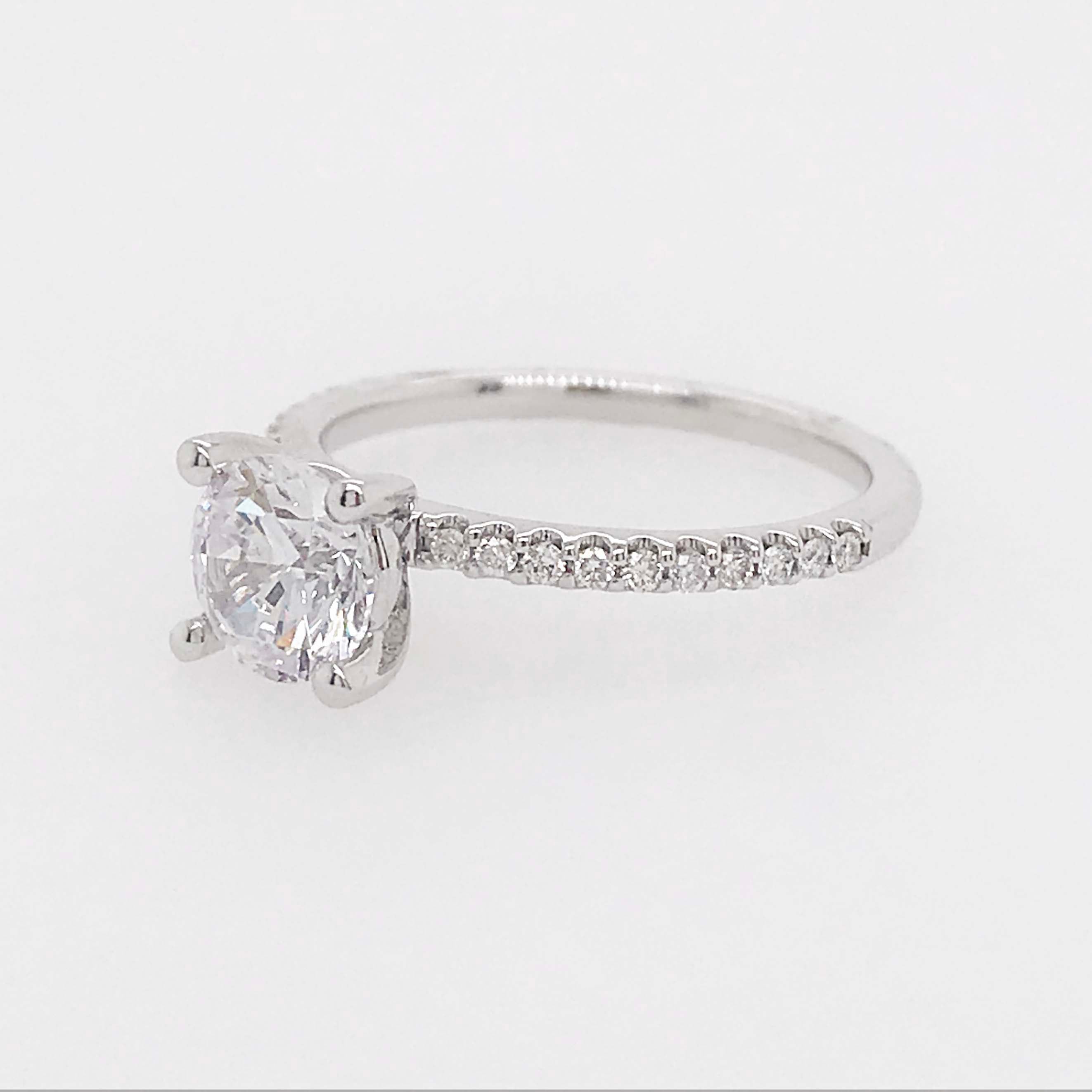 Diamond Straight Line Engagement Ring