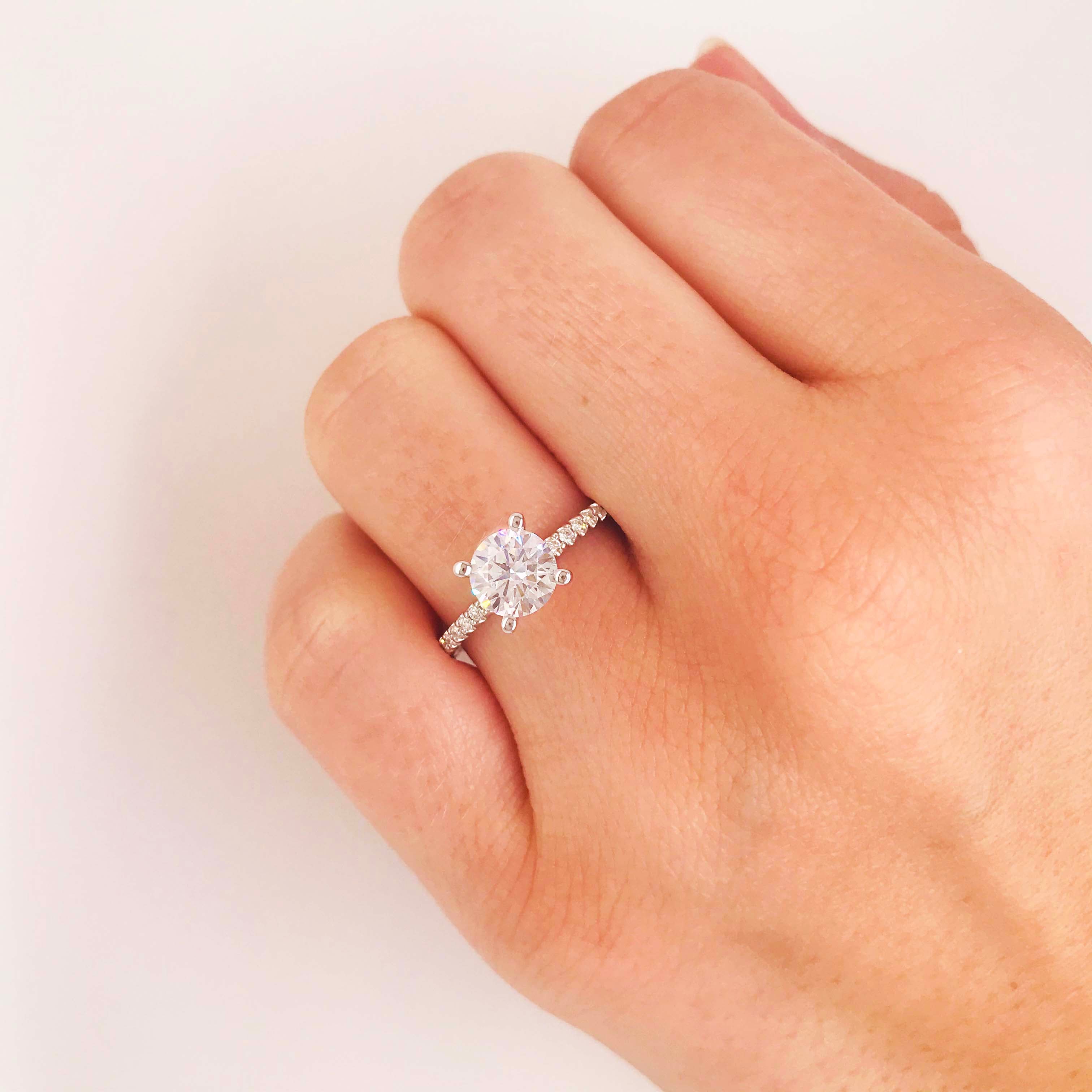 Diamond Straight Line Engagement Ring