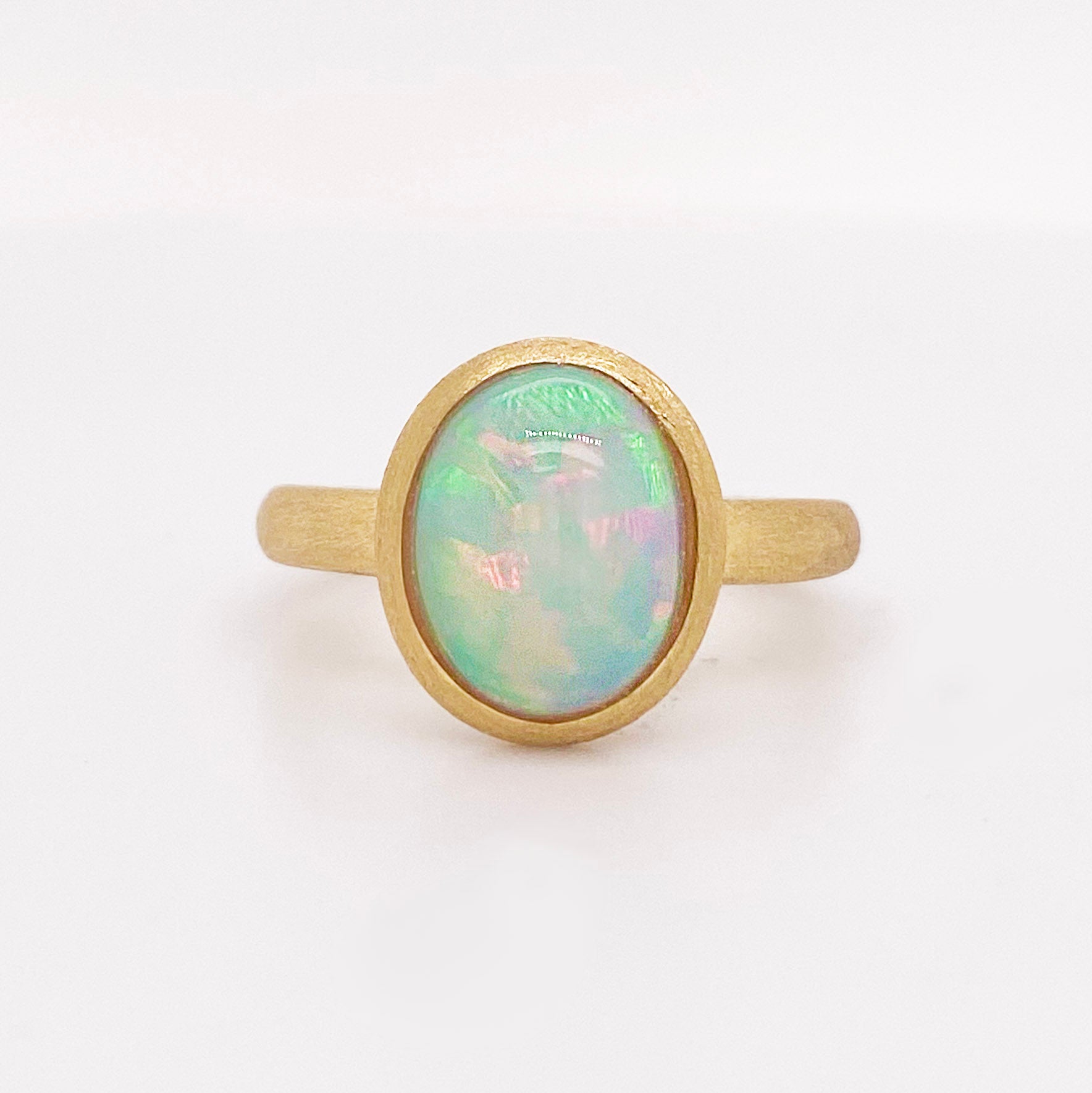 Bezel Australian Opal Ring