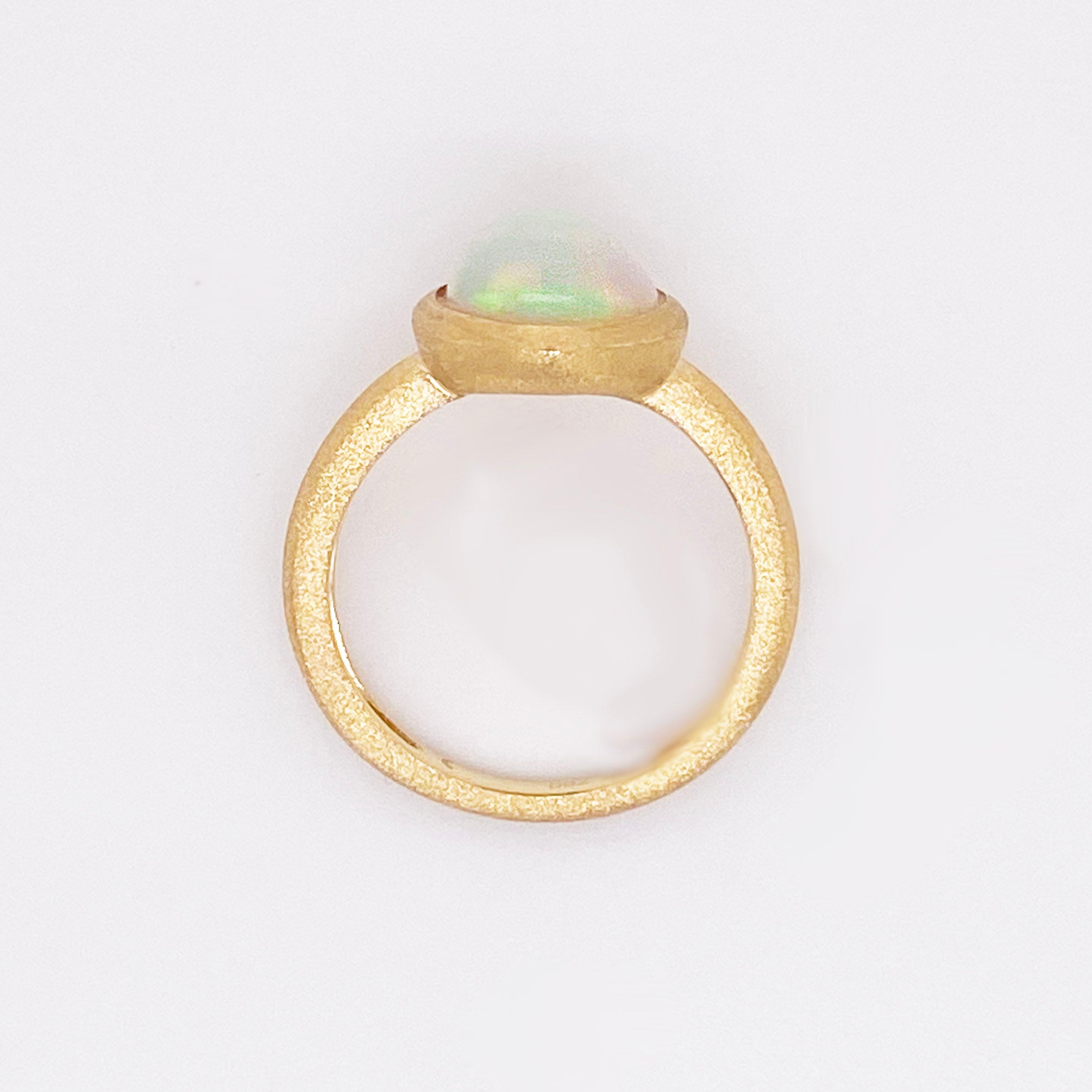 Bezel Australian Opal Ring