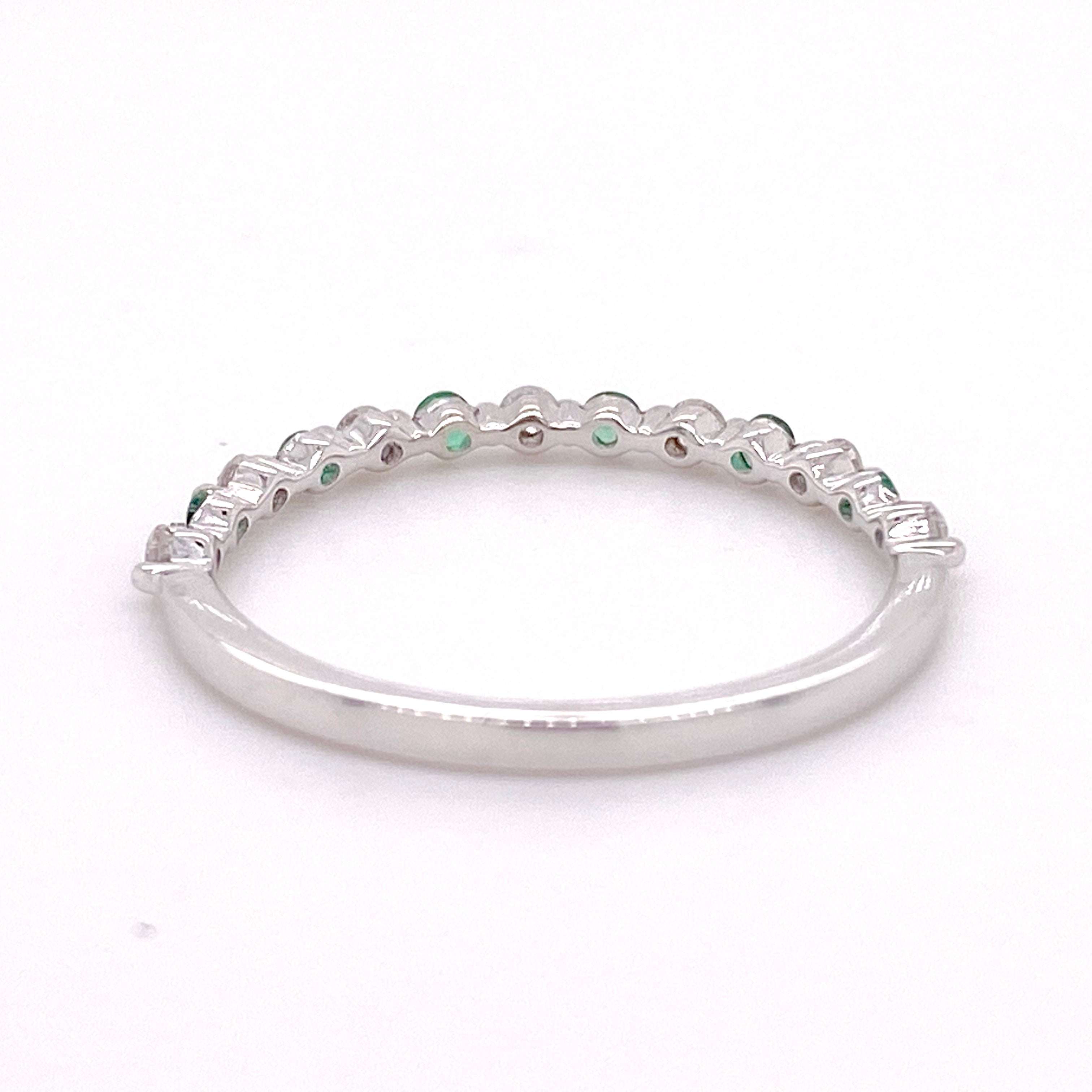 Diamond and Emerald Stackable Band