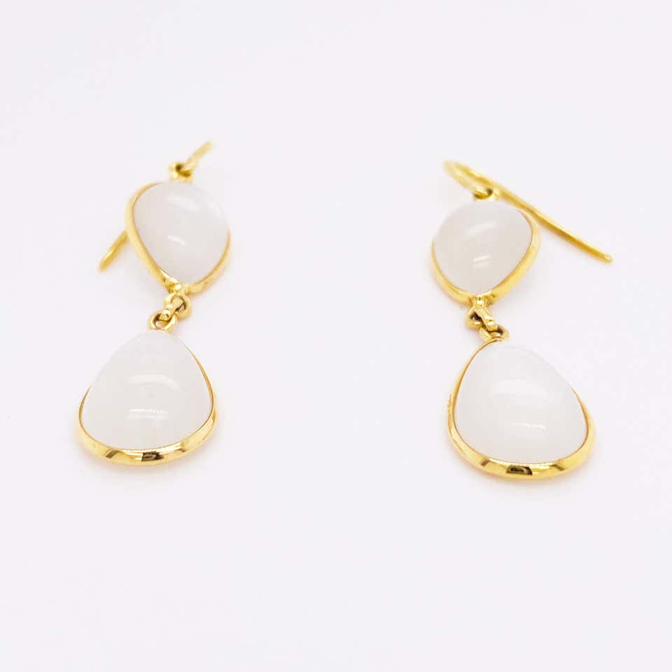 Moonstone Pear Shaped Dangle Earrings