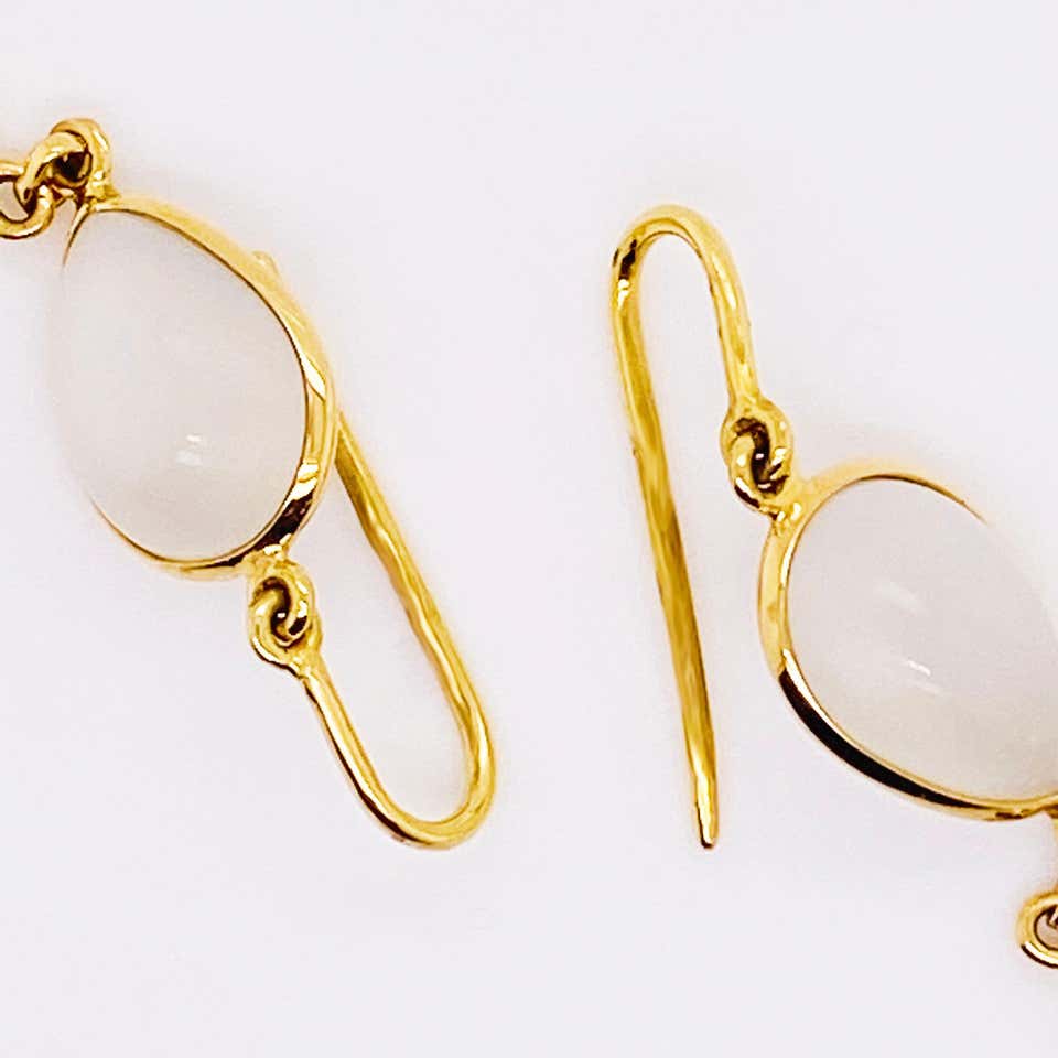 Moonstone Pear Shaped Dangle Earrings