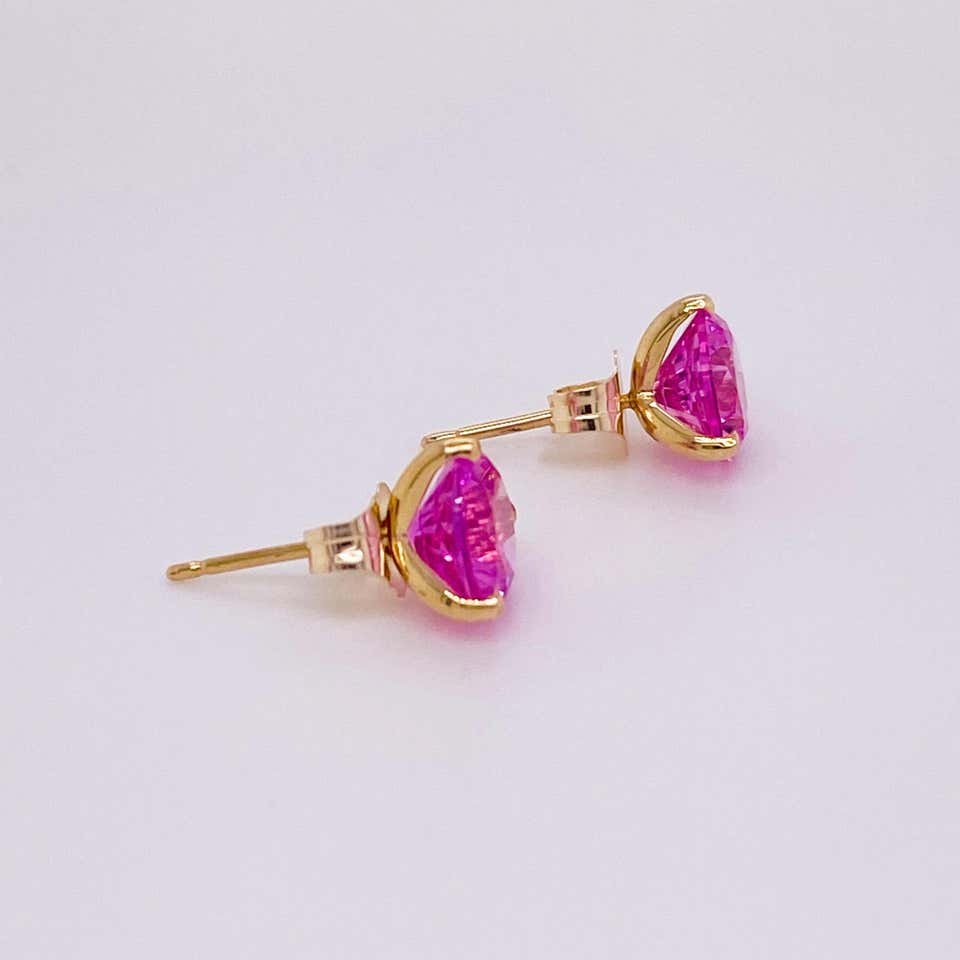 Synthetic Ruby Stud Earrings