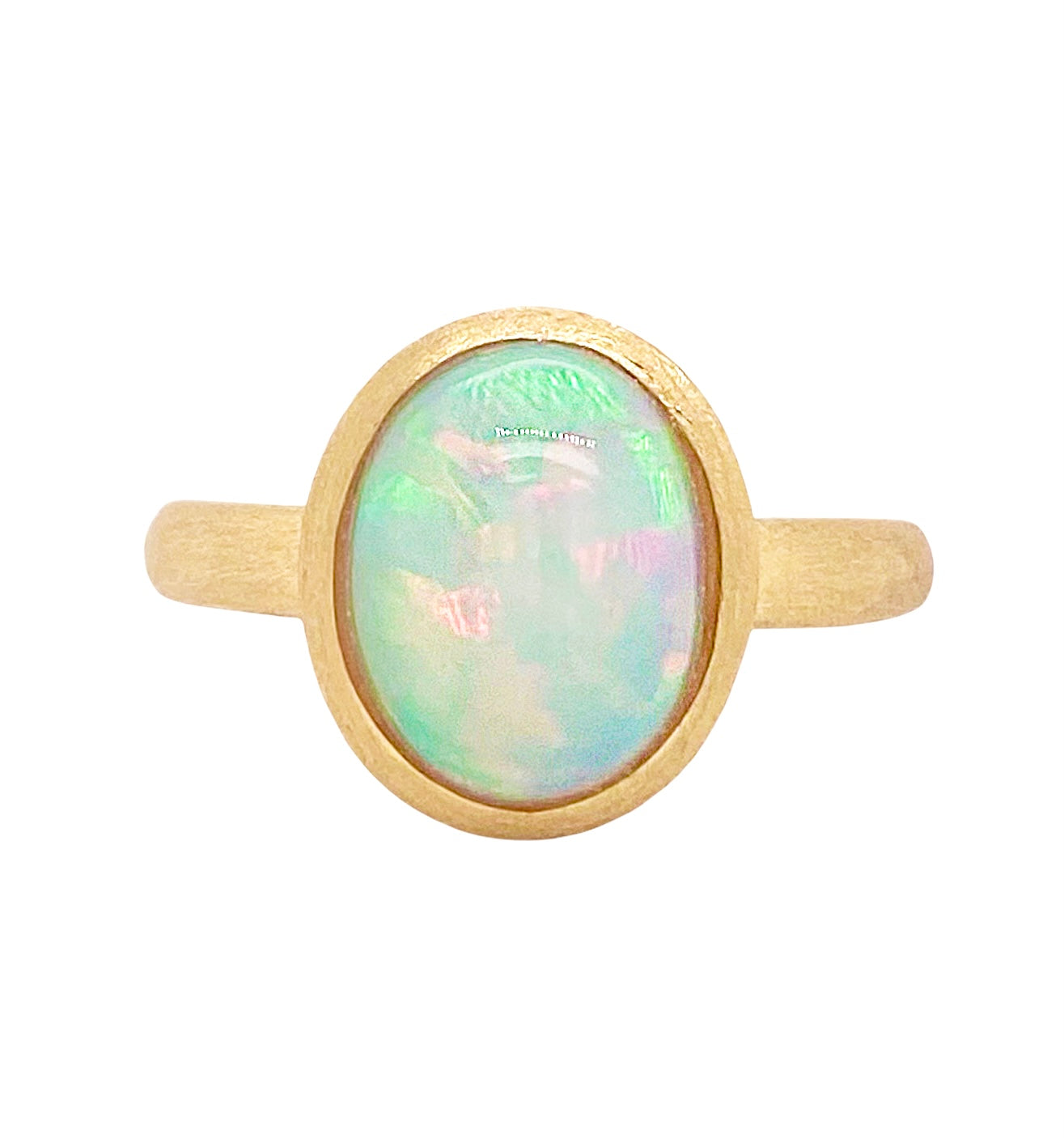 Bezel Australian Opal Ring