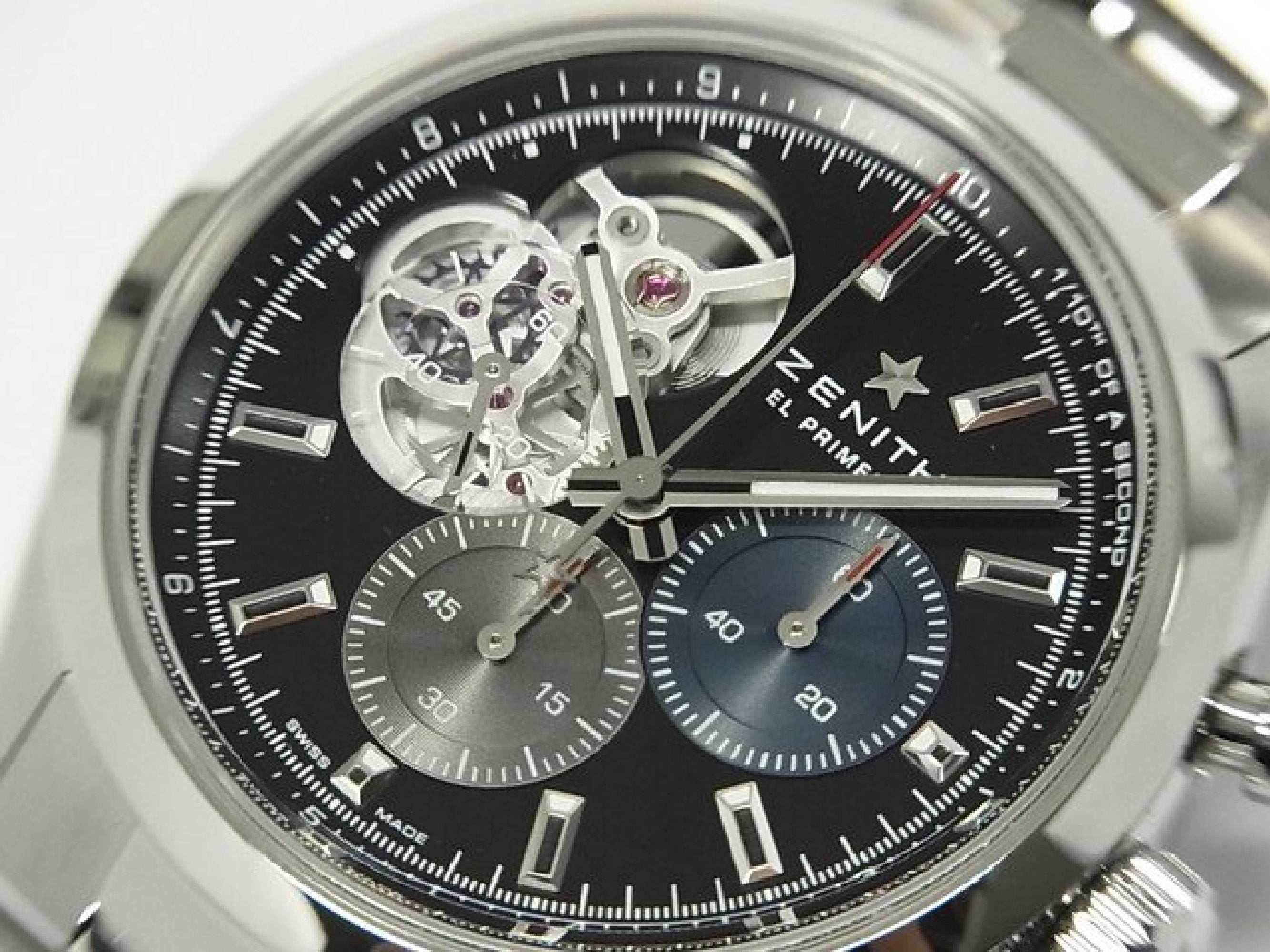 ZENITH Chrono Master opened 39.5 MM black Dial 03.3300.3604/21.M3300 Genuine goods Mens 178973122