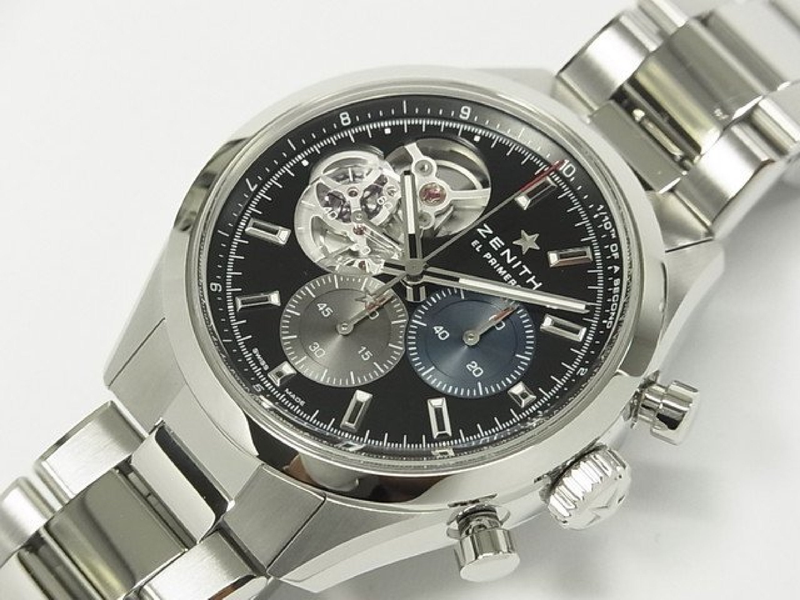 ZENITH Chrono Master opened 39.5 MM black Dial 03.3300.3604/21.M3300 Genuine goods Mens 178973122