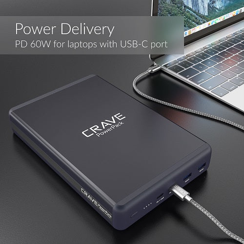 5-Pack of Crave PowerPack 2, 50000 mAh, Dual USB QC3.0 | Dual Power Delivery Charger for Laptop