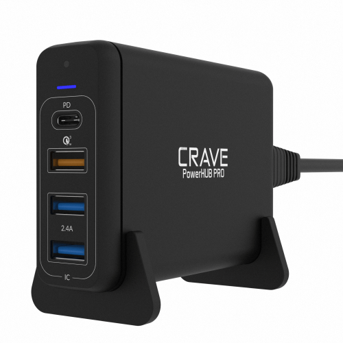USB Desk Charger, Crave Power HUB Pro 75W [PD + Quick Charge QC3.0]