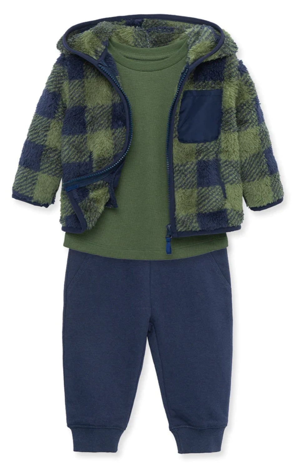 Little Me Checkered Sherpa Set