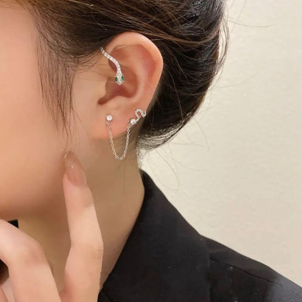 Snake Ear Cuffs Stud Earrings, Non-pierced Clip Earrings - LUXYIN