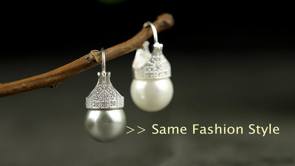 Vintage Mother of Pearl Drop Earrings, 925 Silver Earrings Online - LUXYIN