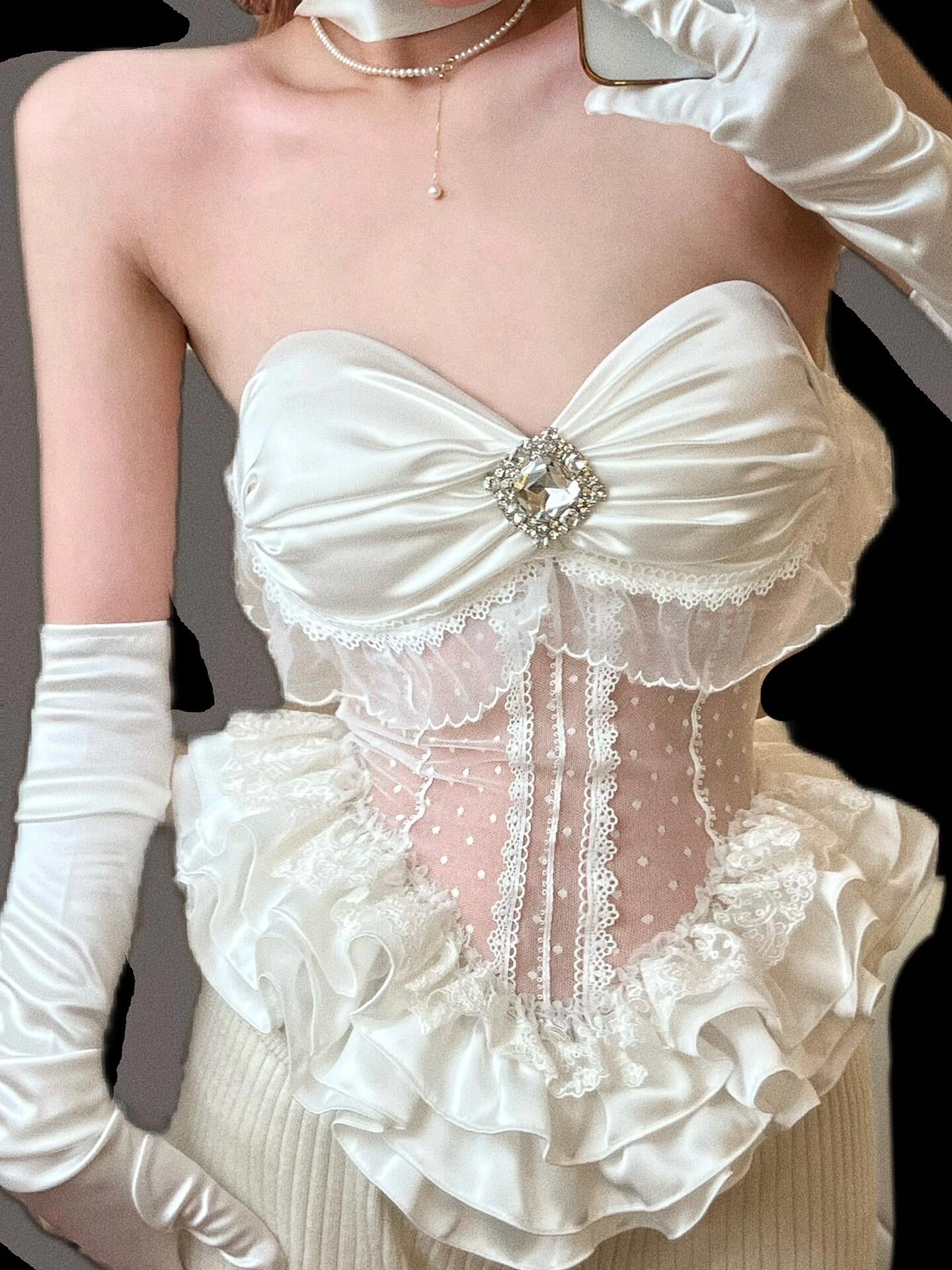 [Tailor Made] Snow Fairy Lace Corset Top