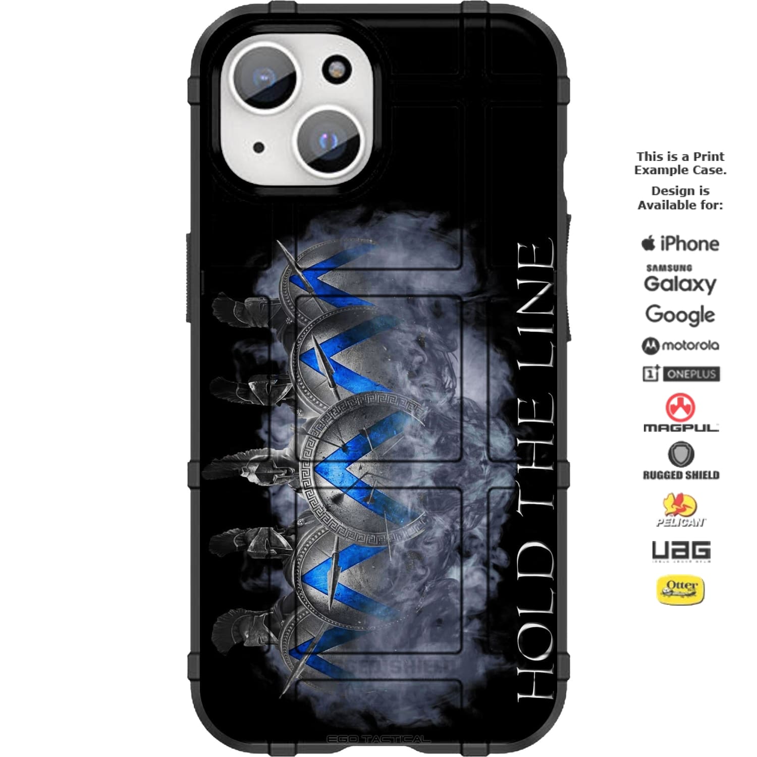 Hold The Line Spartans Thin Blue Line Police Custom Printed Android & Apple Phone Case Design