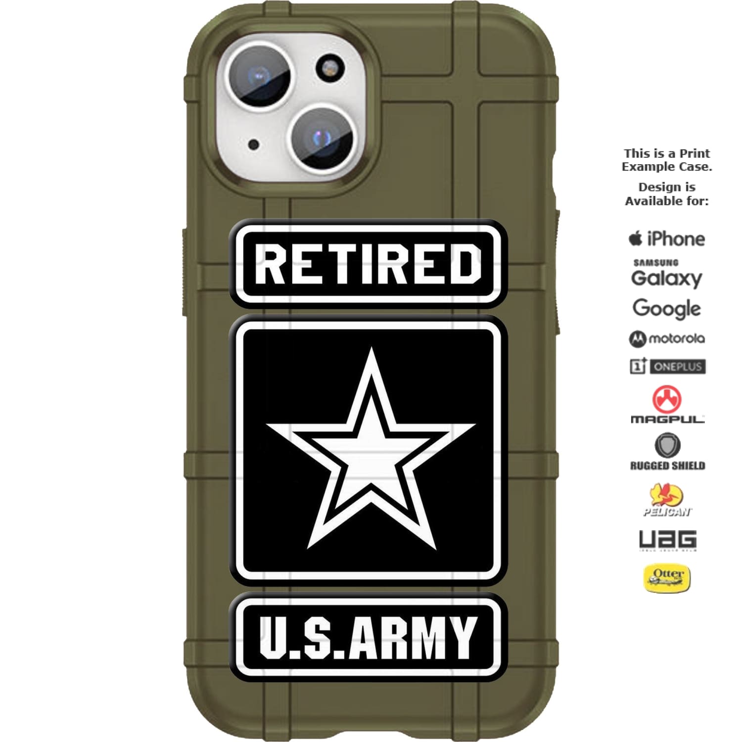 Retired US Army Logo Custom Printed Android & Apple Phone Case Design