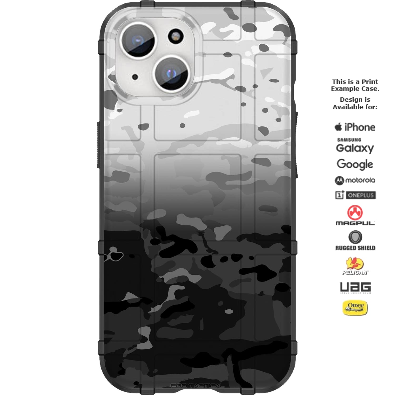 Multicam Alpine fade to Multicam Black Camouflage Custom Printed Android & Apple Phone Case Design