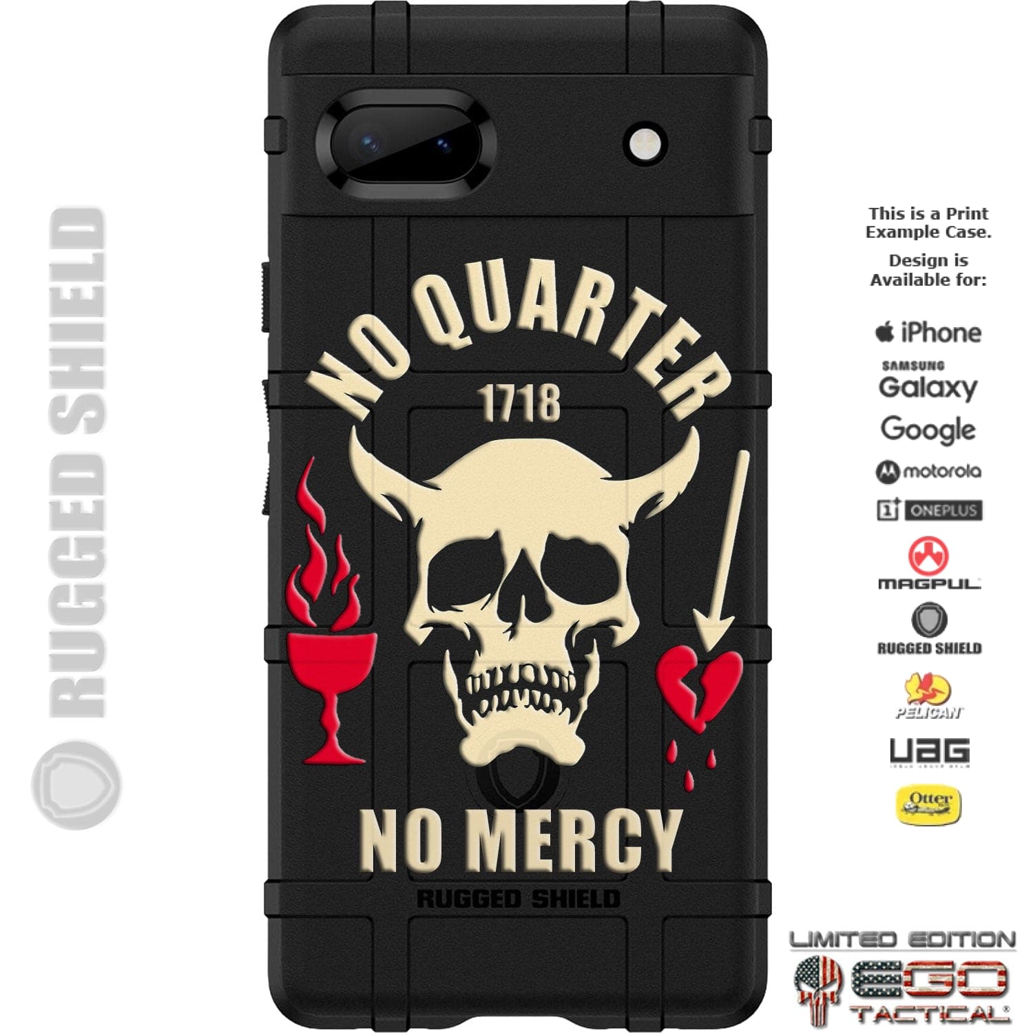 No Quarter No Mercy Blackbeard Edward Teach 1718 Custom Printed Android & Apple Phone Case Design