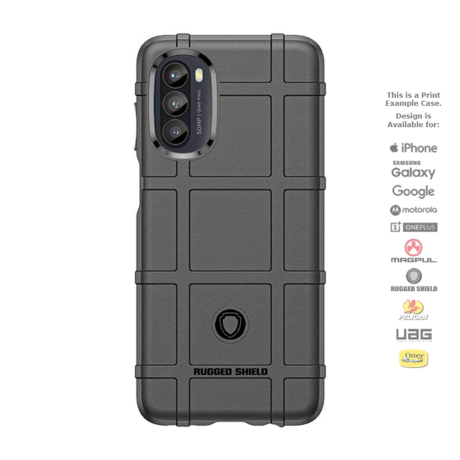 Rugged Shield Branded Solid Color TPU Cases for Motorola Phone Models