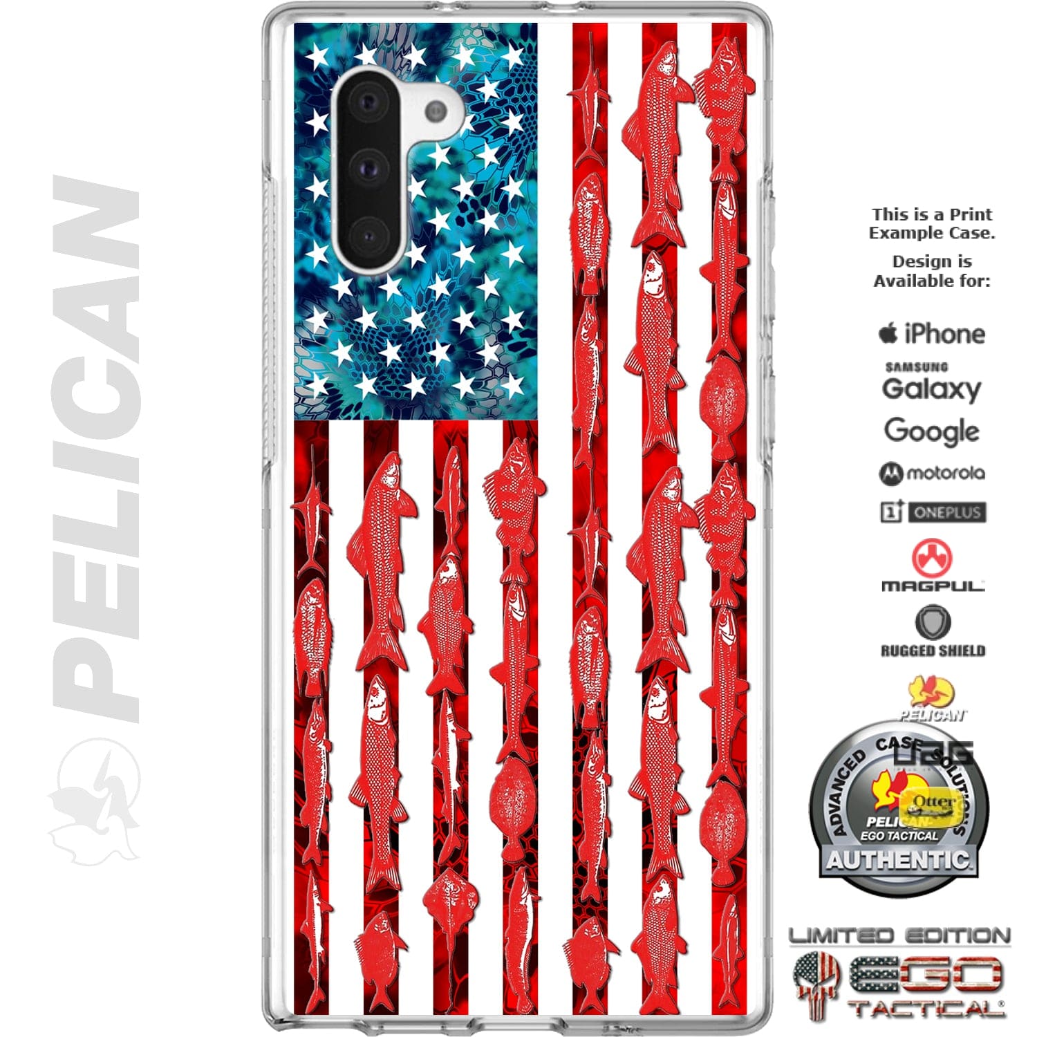 Kryptek Camouflage Fishing Flag Custom Printed Android & Apple Phone Case Design