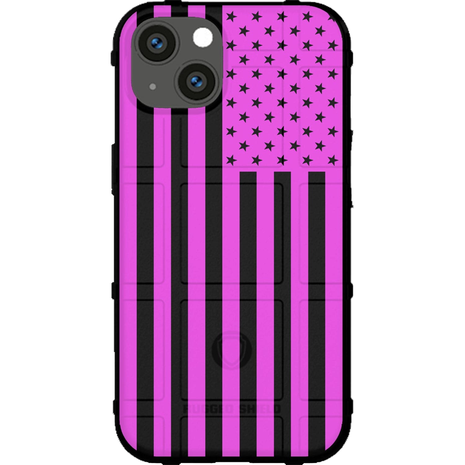 Assorted Color Printed US American Flags on Black Background Custom Printed Android & Apple Phone Case Design