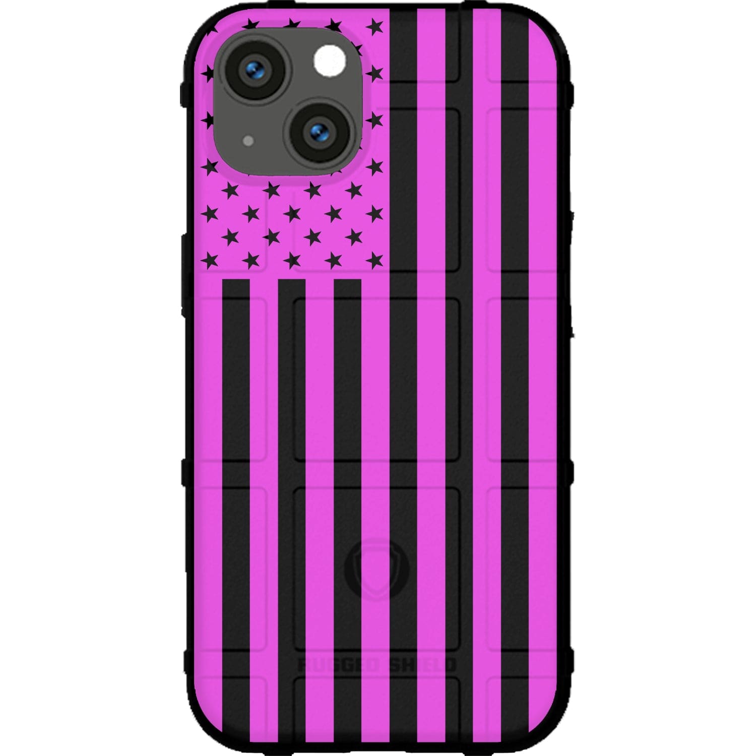 Assorted Color Printed US American Flags on Black Background Custom Printed Android & Apple Phone Case Design